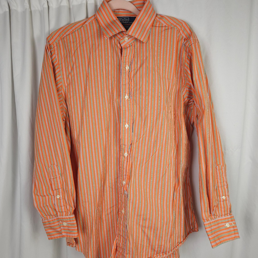 VTG Polo Ralph Lauren Regent Custom Fit Striped Dress Shirt Men's 16.5 32/33